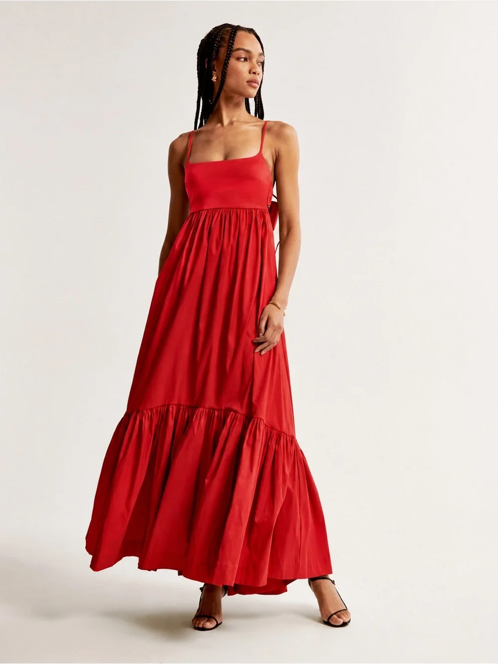 Abercrombie Drama Bow-Back Taffeta Maxi Gown Wedding Guest Dress